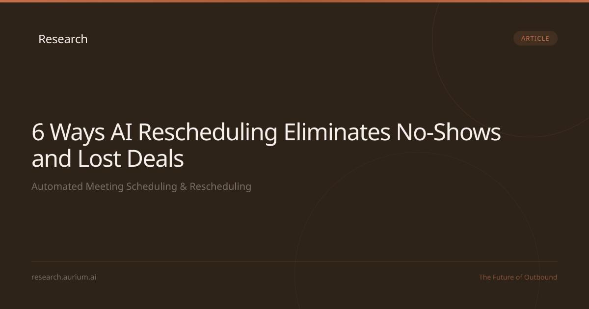 6 Ways AI Rescheduling Eliminates No-Shows and Lost Deals | Aurium Research
